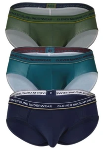 Mens Underwear: Clever 519969 3PK Australian Latin Briefs - Picture 1 of 8