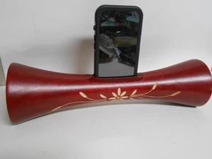 Amplificateur haut-parleur acoustique téléphone fait main bois naturel Mangobeat - Photo 1 sur 7