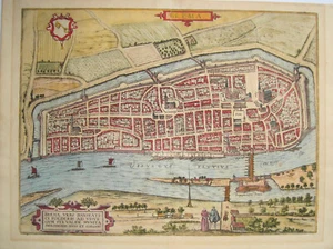 Bremen Weser Dom alter dekorativer Braun und Hogenberg Kupferstich 1580 - Picture 1 of 6