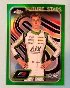2024 Topps Chrome Formula 1 F1 Charlie Wurz /99 Green #58 Future Stars - Picture 1 of 2