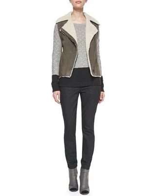 Chaleco de piel de oveja asimétrico Vince talla X-pequeño nuevo con etiquetas Foto 1 de 4