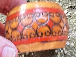 Vintage USSR Russian Lacquer Hand Painted Wooden Bowl Original - Picture 1 of 2