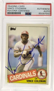 VINCE COLEMAN AUTO ROOKIE 1985 Topps Traded Tiffany #24T PSA DNA Signed 85 ROY - Picture 1 of 2