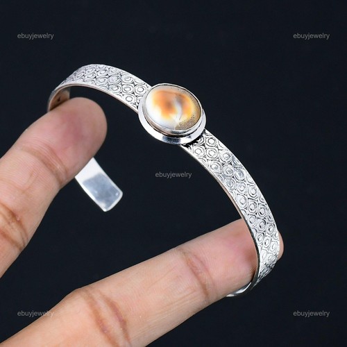 VALENTINO Bracciale Pietra Preziosa Conchiglia Occhio Naturale Shiva Regolabile Argento Sterling 925 per Ragazze