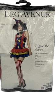 Giggles The Clown Adult Women's 3 piece Costume - Assorted Colors, M 8/10 - Picture 1 of 1