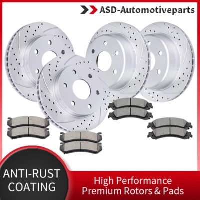 Fit Escalade ESV EXT Silverado Sierra 1500 Yukon Front Rear Rotors Brakes Pads Foto 1 de 4