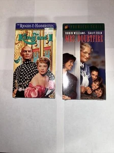 Lot of 2 Sealed Fox Video VHS Tapes: Mrs Doubtfire and The King and I Watermark - Picture 1 of 11