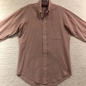 Chaps Ralph Lauren 15 32/33 Mens Button Down Shirt Long Sleeve Red Stripes - Picture 1 of 13