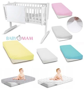 Super soft fitted sheet jersey stretchy 100% plain cotton fit Crib/Cradle 90x40 - Picture 1 of 22