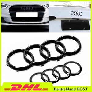 Für Audi A1 A3 A4 2x Vorne+Hinten Emblem 273+193mm Schwarz Motorhaube Heckklappe - Bild 1 von 2