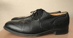 Men’s JOHNSTON MURPHY Dress Shoes Soft Black Leather Wingtip Oxfords Sz Size 10M - Picture 1 of 6