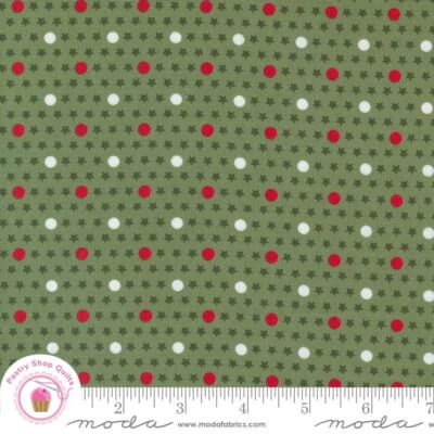 Moda STARBERRY 29186 13 Green Polka Dots COREY YODER Quilt Fabric - Image 1 of 4