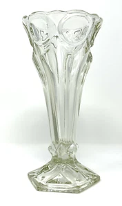 Vintage Glass Vase  With Thumbprint Trumpet Flare Top - Picture 1 of 7