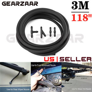 118" W/Connector Windshield Wiper Washer Nozzle Hose kit Fluid Tube Pipe
