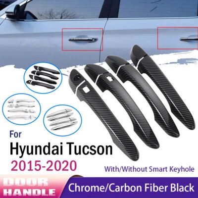 Juego de 8 piezas de tapicería de manija de puerta lateral exterior ABS para Hyundai Tucson 2015-2020 Foto 1 de 4