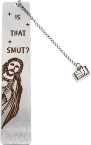 Peeking Jesus Is That Smut? Bookmark (Metal 1 Piece Silver) - Picture 1 of 12