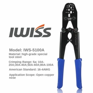 IWISS Crimping Plier Tools U Type Terminal Crimping Plier for Crimp 5A to 100A - Zdjęcie 1 z 7