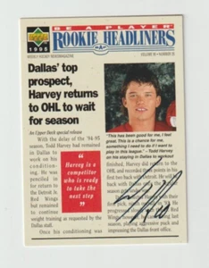 94/95 UD BE A PLAYER TODD HARVEY 152 ROOKIE HEADLINERS AUTO NRMT - Picture 1 of 2