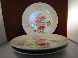 Set 3 piatti vintage ceramica ala rossa spezie rosa dipinti a mano B - Foto 1 di 10