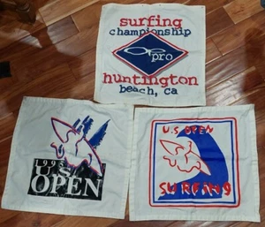 Seltene 1995 U.S. Open Surfing Championship Banner Lot Huntington Beach Tom Curren - Bild 1 von 5