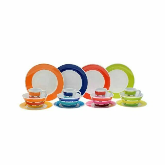Flamefield Colours Design Melamine Dinner Set - 16 Pieces