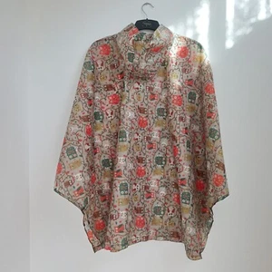 Eco Chic Jacket Owls Poncho Worn Once Waterproof Foldable Festival Cape - Picture 1 of 10