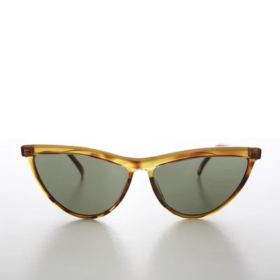Unique Yellow Tortoise Cat Eye Vintage Sunglass and Green Lens - Tiff - Image 1 of 3