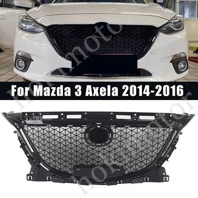 Glossy Black Front Grille Honeycomb Grill For Mazda 3 Axela 2014 2015 2016 - Изображение 1 из 4