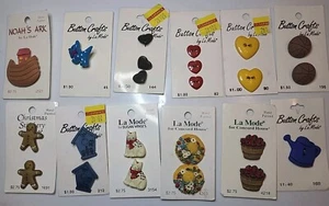 Lot 12 Karten La Mode Bastelsets und einzelne Knöpfe NOS Original Karten - Bild 1 von 24