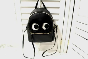 T-SHIRT & JEANS Small backpack with faux fur on eyes NWT - Picture 1 of 7
