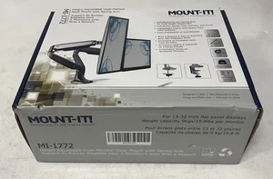 Mount-It! Dual Monitor Desk Mount With Gas Spring Arms, Black MI-1772-BLACK - Afbeelding 1 van 2