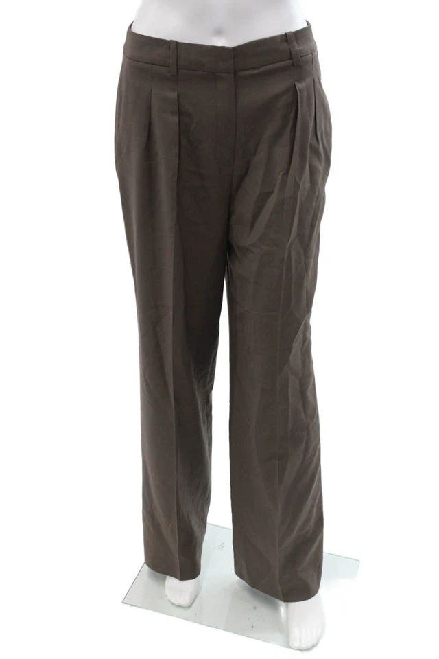 Pantalones de vestir Loulou Studio unisex marrón lana 30 pulgadas entrepierna talla S Foto 1 de 4