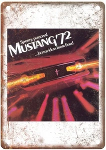 Panneau métal publicitaire automobile vintage Ford Mustang 1972 look rétro AN2997 - Photo 1/2