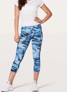 Lululemon Women 4 Speed Up Crop Leggings 21" Side Pockets Luxtreme Tidal Multi - Picture 1 of 14