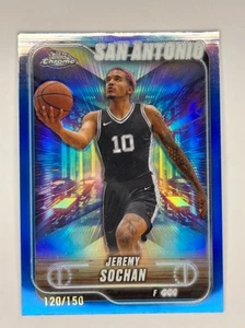 2024-25 Topps Chrome 181 Jeremy Sochan Blue Refractor # 120/150 - Picture 1 of 2