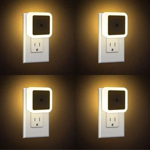 LED Night Lights, Plug into Wall Night Light Lamp 4-Pack, 3000K 0.5W Dusk to ... - Picture 1 of 8
