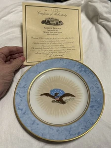 White House Dessertteller Andrew Jackson Presidential #1674 COA Woodmere China - Bild 1 von 4