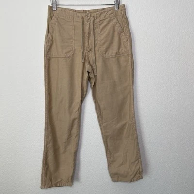 Pantalones de campamento J.Crew medianos pequeños MP algodón caqui chino utilitario cordón elástico Foto 1 de 4