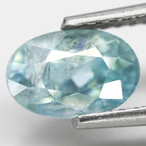 1.74Ct. Natural Gemstone Zircon Ocean Blue Oval Gentle Heated Cambodia Very Good - Picture 1 of 7
