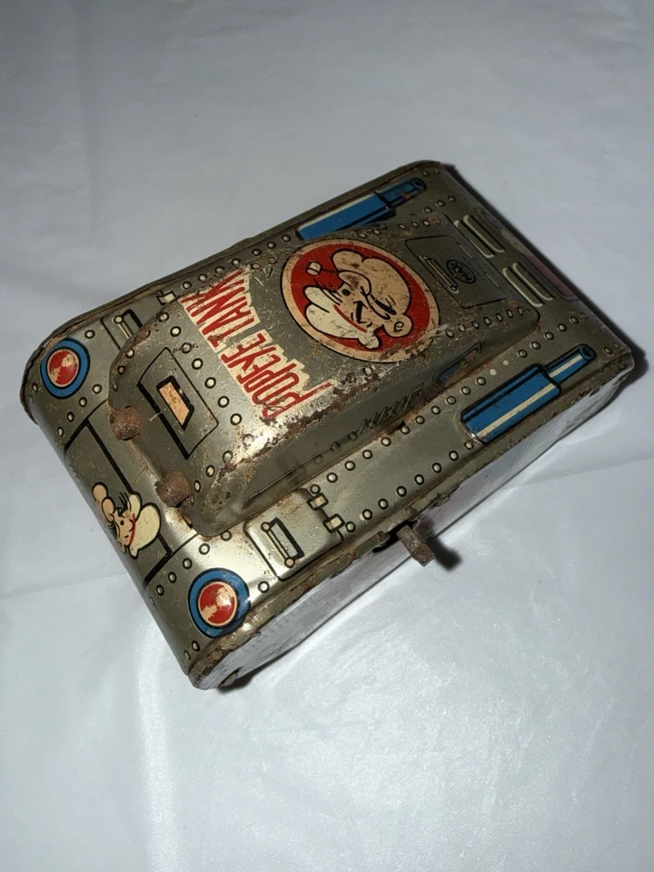 复古 20 世纪 50 年代 Linemar 锡发条背心 - 大力水眼 - 日本制造不起作用 — 第 1/4 张图片