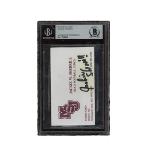 Jackie W Sherrill Autographed Signed Mississippi State Business Card Beckett - Picture 1 of 2