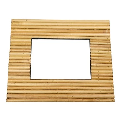 Bamboo Picture Frame Photo Wood Modern 9" X 11" Brown No Glass Hanging  - Image 1 of 4