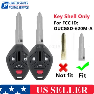 2 For 2007-2012 Mitsubishi Eclipse Remote Key Fob Case Shell Cover OUCG8D-620M-A - Picture 1 of 8