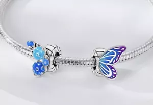 💖 2 Charm Anhänger SCHMETTERLING 2-teilig 925 Silber für Pandora Armband 💖 - Bild 1 von 4