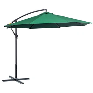 10 ft Cantilever Hanging Tilt Offset Patio Umbrella with Stand Outdoor Sun Shade - Picture 1 of 12