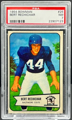1954 Bowman Football Bert Rechichar PSA 7 NEAR MINT Baltimore Colts #26   cc23 - Image 1 of 2