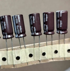 5pcs Nichicon 10uf 450v Radial Electrolytic Capacitors 450v10uf CY Series Japan - Picture 1 of 1