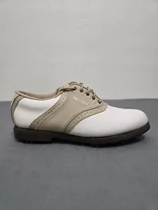 Footjoy Golf Shoes Mens 9 White/ Tan Leather - Picture 1 of 11