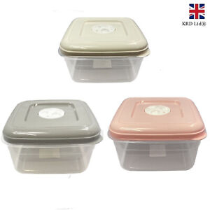 Food Storage Square Reusable Container Vented Air Tight Lid Lunch Box Stackable 