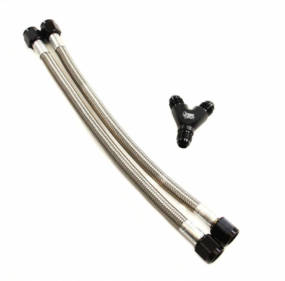 Nitrous Outlet Dual Bottle Feed Hose Kit (4an)